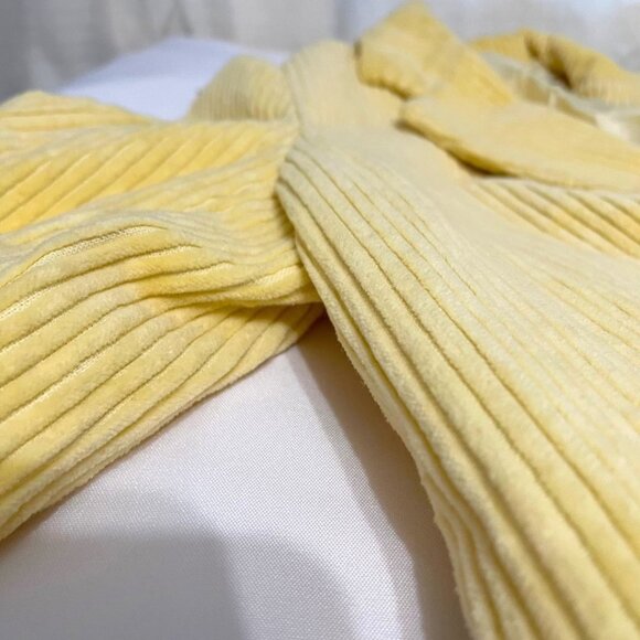 NWOT ZARA YELLOW CORDUROY DOUBLE BREASTED BLOGGER'S FAVORITE BLAZER - L - Picture 6 of 9